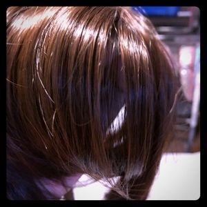 Clip in hair topper bangs  human hair blend